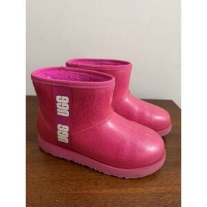 UGG Girls Pink Classic Clear Ultra Mini Boots Girls Kids Size 2